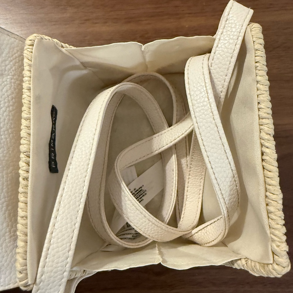Woven Basket and White Top-Handle Tote - Picture 3 of 5